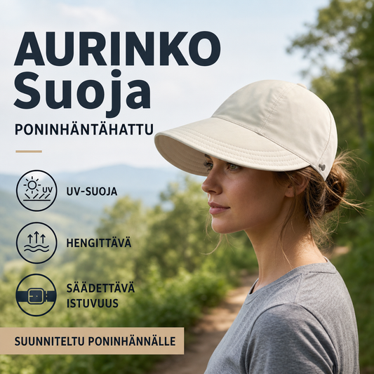 Naisten hengittävä, säädettävä poninhäntähattu auringon suojaamiseen