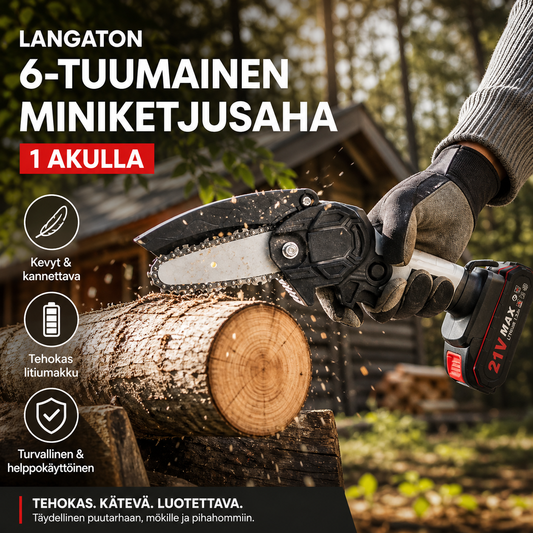 🌳Langaton 6-tuumainen miniketjusaha 2 akulla🌲