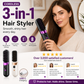 💇‍♀️🔥 3-in-1 Langaton Hiustensuoristusharja – Suorista, Kiharru & Selvitä – USB-C Ladattava, 4 Lämpöasetusta – Täydellinen Hiustyyli Missä Tahansa! ✨