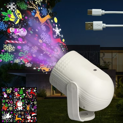 ⏳Rajattu Aikatarjous - 50% ALENNUS⏰ Maaginen Joulu-USB-LED-projektorivalo – Yli 12 juhlamekkiä, Pistoke käyttöön – Kotiin ja Juhliin🎅🎄