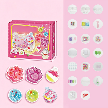 🐱 🧊 Tee-se-itse paistetun jään squishy-lelusetti – Kissan kynsikuvioinen, squishy hauska ja luova – Täydellinen aistileikkeihin ja stressin lievitykseen lapsille ✨